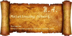 Malatinszky Albert névjegykártya