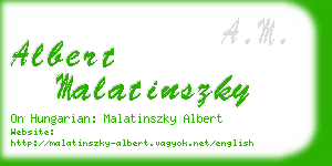 albert malatinszky business card